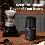 DmofwHi Cordless Coffee Grinder Electric, USB Rechargeable Coffee Bean Grinder with 304 Stainless Steel Blade and Removable Bowl-Black