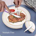 Mirror Silver multicolor Silverware Set, 20-Piece Stainless Steel Flatware Set, Satin Finish tableware Cutlery Set, Service for 4, Home and Restaurant, Dishwasher Safe