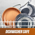 Gotham Steel True 20 Pc Ceramic Cookware Set Nonstick, Ceramic Pots and Pans Set Non Stick with Deep Square Pan Set & Bakeware Set, Non Toxic PFOA PFOS Free, Oven & Dishwasher Safe, No Cheater Pieces