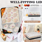 E-far 12.5 x 9.7 Inch Baking Pan with Lid, Nonstick Stainless Steel Rectangle Cake Pan with Cover for Baking Brownies Casseroles Lasagna, Stainless Steel Core & Nonstick Coating, Non-toxic & Oven Safe