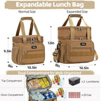 Weitars Lunch Box for Men Women Dual Compartment Lunch Box Heavy Duty Large Insulated Tactical Lunch Bag Durable Cooler Bag With Shoulder Strap for Adults Work Picnic Road Trip