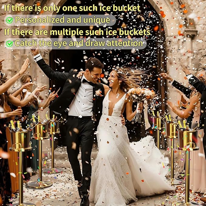 Royal Ice Bucket with Stand, Gold Ice Bucket,Stainless Steel Light-Luxury Standing Wine Bucket,Crown Design with 8 Steel Balls for Champagne, Wine,Family Gatherings,High-end Banquets,7L