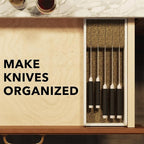 SpaceAid Knife Drawer Organizer Bamboo Insert Dock, Kitchen Steak Knives Holder Organizers Block for Drawer in Storage Organization (Small, White)