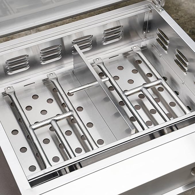 Stanbroil 28-Inch Premium Built-In Liquid Propane Griddle for Outdoor Kitchen Grill, Durable Stainless Steel 2-Burner Flat Top Grill with Lid for BBQ Island, 34,000 BTUs