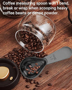 Coffee Scoop 30ml 2PCS, 2 Tablespoon Measuring Spoons, Ergonomics Design Coffee Scooper Stainless Steel Manufacture，Coffee Scoop for Ground Coffee Protein Powder Sugar Cereal (Black, 2 tbsp-30ml)