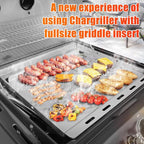 Hisencn 19.8" x 19.3" Griddle Inserts for Char-Griller 5050, 3001, 5650, 3030, 3725, King Griller 3008, 5252 – Nonstick Cast Iron Flat Top Griddle Replacement for Chargriller Grill Grates