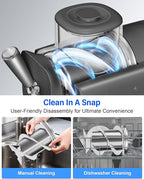 2-IN-1 Slush Machine & Ice Cream Maker Machine, 6 Modes for Smoothies, Milkshakes, Cocktails, Margarita, and Ice Cream, Double-Layer Tank, With Ice Cream Cone Holder, Self-Cleaning, For Home Use, Grey