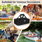 Insulated Casserole Carrier, Portable Casserole Carrier for Hot or Cold Food Lunch Tote Warmer or Cooler Bag, Lasagna Lunch Bag for Potluck Parties- Fits 9" x 13" Baking Dish-Black