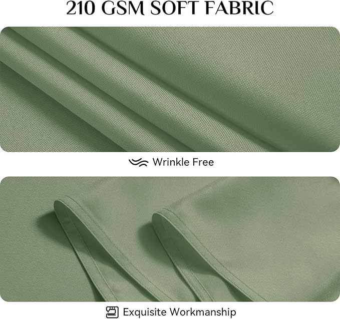 Softalker Rectangle Tablecloth Spring, Waterproof & Stain Resistant Table Cloths Wrinkle Free Fabric Washable 210GSM Polyester Table Cover for Spring/Party/Outdoor - 54 x 54 inch, Sage Green