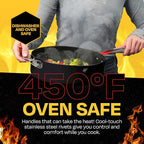 Guy Fieri's Flavortown 15-Piece Ceramic Cookware Set, Nonstick Pots and Pans for Cooking, Easy-Clean Kitchen Cookware, Made without PFAS PTFE PFOA, Induction Compatible, Oven & Dishwasher Safe, Black