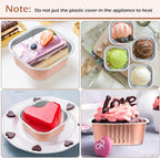 Aoriher 150 Pieces 10 oz Mini Cake Pans with Lids Aluminum Foil Baking Cups Square Disposable 4" x 4" Large Cupcake Cups Baking Tins for Kitchen Brownie Pudding Desserts Holders(Champagne)
