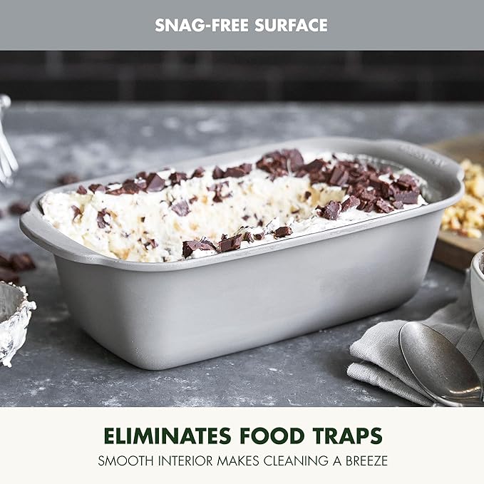 GreenPan Premiere Ovenware Healthy Ceramic Nonstick 1 lb. Loaf Baking Pan, PFOA & PFAS-Free, Warp-Free Bakeware, Durable Quick Heating Baking Tray, Oven and Broiler Safe to 600F, Dishwasher Safe, Gray