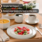 Brew To A Tea - White Porcelain Dessert Plates, Set of 6, 8.2 inch, Small Plates for Appetizers, Lightweight, Durable, Dishwasher Safe