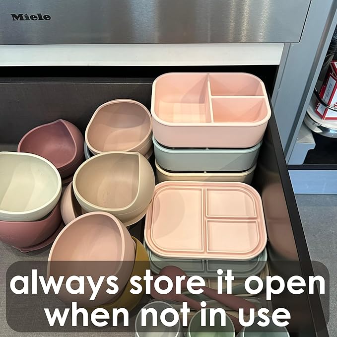 Ali+Oli Silicone Bento Box (Mermaid) Lunch Box for Kids, Toddlers, Preschoolers & Adults | BPA-Free and Spill-Proof | Ideal for School, and On-the-Go Meals| Perfect for Lunch, Snacks, and Meals