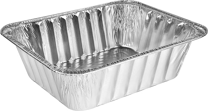 NYHI 9'' x 13” 4 Inches Deep Aluminum Foil Pans 20 Pack Durable Disposable Grill Drip Grease Tray Half Size Extra Deep Steam Pan and Oven Buffet Trays Food Containers for Catering Baking Roasting