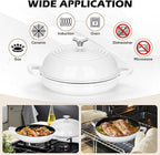 Bread Oven for Sourdough (5.5 QT), Joyfair Enamaled Cast Iron Bread Dutch Oven with Lid, Sourdough Bread Baking Pan, Heavy Duty Dual Handles, Non-Stick & Even Cooking, Oven-safe up to 500°F, White