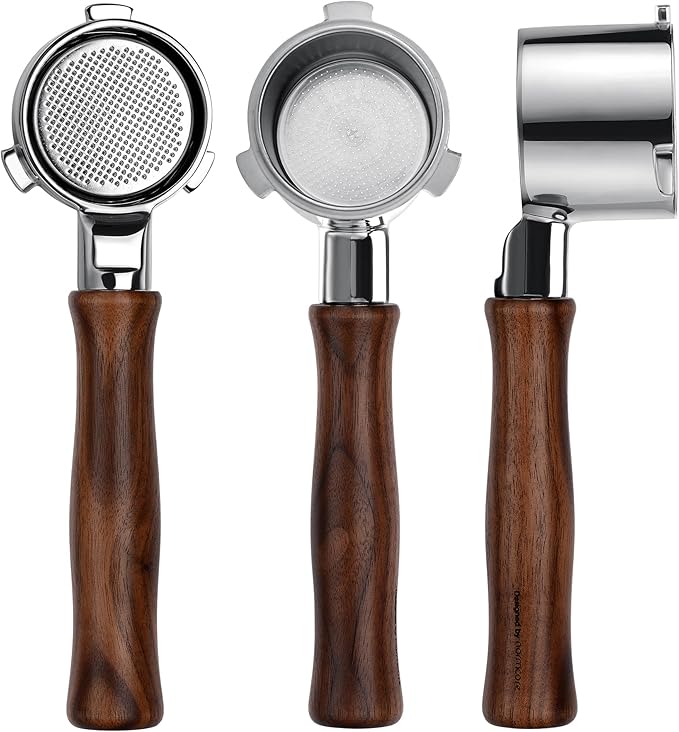 Normcore 51mm Bottomless Portafilter for DeLonghi La Specialista, 3-Ear Naked Espresso Tool with Walnut Handle for EC9155 9335 9355 9665 EC9335, 23-25g Barista Basket Included