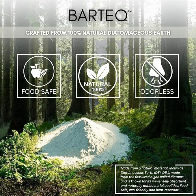 BARTEQ Stone Dish Drying Mat Large - 23.6” X 15.4" Foldable Diatomaceous Stone Drying Mat for Kitchen Counter | Fast Absorbtion | Non-Slip Quick Drying Stone Mat | Moroccan Trellis Grey