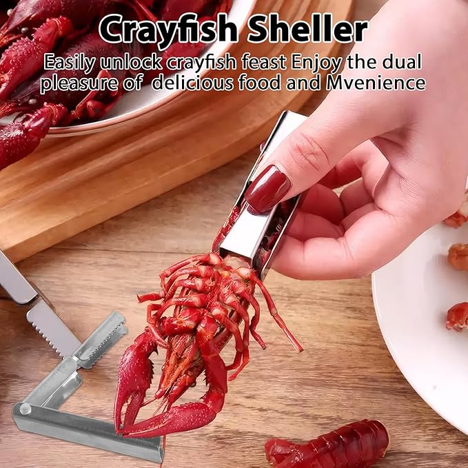 4 Pcs Crawfish Peeler Tool, Stainless Steel Crawfish Tail Remover Tool, Easy to Remove Shrimp Shells, Free Your Hands, Suitable for Family Gatherings, Restaurants.