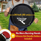 Paella Pan – Enamelled, No-Rust Steel Skillet – Easy-to-Clean Pan for Propane & Gas Burners – Indoor & Outdoor Cooking Cacerola Paellera Sarten – 20 Inch, for 14 Servings