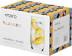 Krosno Long Drink Glasses, Set of 6, 13.9 oz, Blended Collection, Crystal Glass, Perfect for Everyday, Dishwasher Safe, Made in Europe