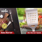Heavy Duty BBQ Grilling Tool Set, Premium Soft Grip Tongs, Spatula with Bottle Opener and Serrated Edge, Barbecue Meat Fork, Stainless Steel Basting Brush, Premium BBQ Utensils Set (4 Piece)