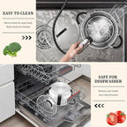 E-far 4 Quart Stockpot, Stainless Steel Pot with Visible Lid for Cooking Soup Pasta, Tri-Ply Thick Base for Induction Gas, Small Cooking Pot with Dual Heat Proof Handles, Non-Toxic & Dishwasher Safe