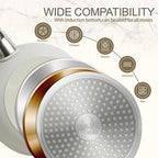 21PCS Nonstick Ceramic Pots and Pans, Ceramic Cookware with Detachable Handle, RV Kitchen Cookware Set, Cookware Set with Removable Handles, Oven Safe, Stackable Storage