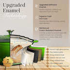 Nuovva Enamelled Cast Iron Dutch Oven Pot with Lid – 6.4 Quart Non Stick Casserole Pot – Heavy Duty & Oven Safe up to 500° F for Bread Baking, Braising, Stews, Roasting – 28cm Green