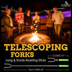 Smores Sticks For Fire Pit - Marshmallow Roasting Sticks For Campfire, Rotating Smore Sticks Set of 6 - Safe, Fun Telescoping Multicolored 34 Inch Hot Dog Sticks - SUMPRI Long Camping Skewers