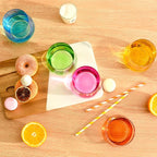 Stemless Wine Glasses Set of 6 - Hand Blown Colored Short Wine Tumblers - 15 oz Elegant Sparkling Wine Glass - Unique Gift for Birthday,Wedding, Mother’s Day