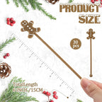 30 Pcs Christmas Drink Stirrers Xmas Stir Stick Holiday Coffee Swizzle Stick Reusable Plastic Hot Cocoa Bar Chocolate Decoration Cocktail Mixer(Gingerbread Man,Cute Color)