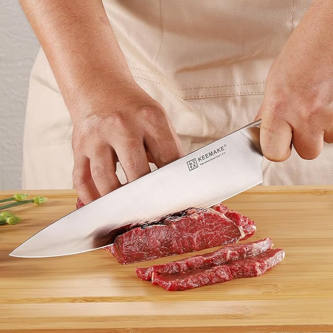 KEEMAKE Chef Knife Set, 6PCS Ultra Sharp Kitchen Knives with Ergonomic Handle, High Carbon Stainless Steel Kitchen Knife Set, Forged Cooking Knife Set for Slicing Meat Vegetable Bread And Fruit