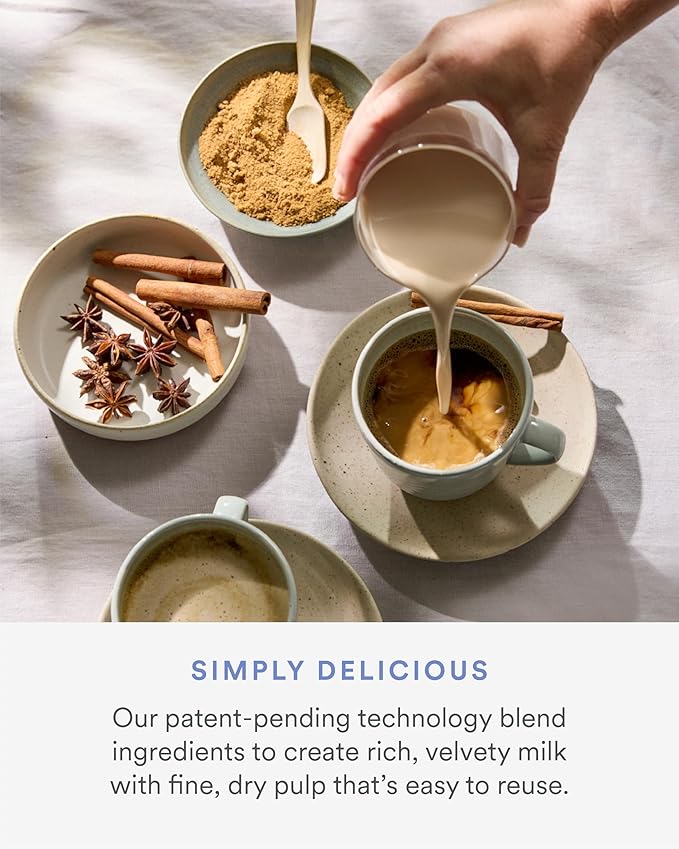 Nama M1 Plant Milk Maker – Homemade Oat, Seed, & Nut Milk Maker Machine – Smooth, Creamy Texture Barista Quality Milk in Minutes – Blends & Strains in One Container – Easy to Clean