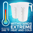 128oz (1 gallon) Measuring Pitcher, Plastic, Multipurpose - Great for Oil, Chemicals, Pool and Lawn - Ounce (oz) and Milliliter (mL) Increments (4000 mL)