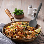 Silicone Spatula 3-piece Set, Ergonomic Handle High Heat-Resistant Spatulas, Non-stick Rubber Spatulas with Stainless Steel Core, Grey