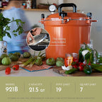 All American 1930 21.5qt Pressure Cooker/Canner (The 921), Tomato Red - Exclusive Metal-to-Metal Sealing System - Suitable for Gas, Electric, or Flat Top Stoves - Made in the USA