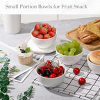 NUTRIUPS 10oz Ice Cream Bowl, 4.3in Small Ceramic Bowls for Dessert Snack Rice Side Dishes, White Dip Bowl, Set of 8