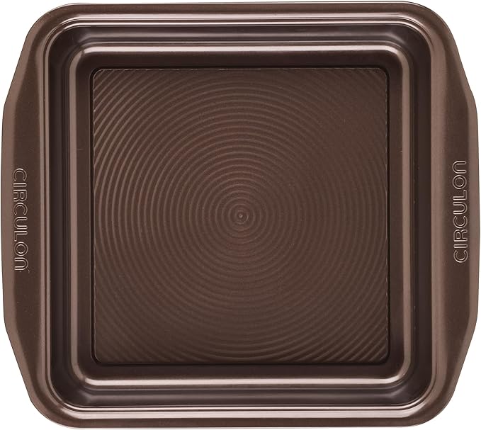 Circulon Nonstick Bakeware Nonstick Baking Pan / Nonstick Cake Pan, Square - 9 Inch, Brown, Chocolate