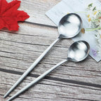 JASHII Silverware Set, 36 Piece Food Grade Stainless Steel Flatware Set Fork Spoon Knife Utensils for Daily Use and Party, Service for 6 Anti Rust, Safe in Dishwasher (Matte Silver)