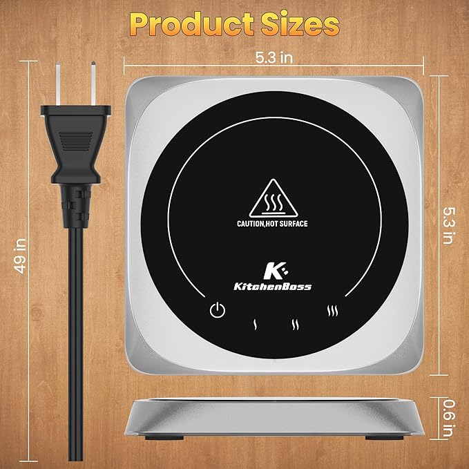 Electric Mug Warmer for Desk, KitchenBoss Coffee & Beverages Cup Warmers with 4 Hours Auto Shut-Off, Smart Candle Warmer - Ideal Gifts for Coffee Lover