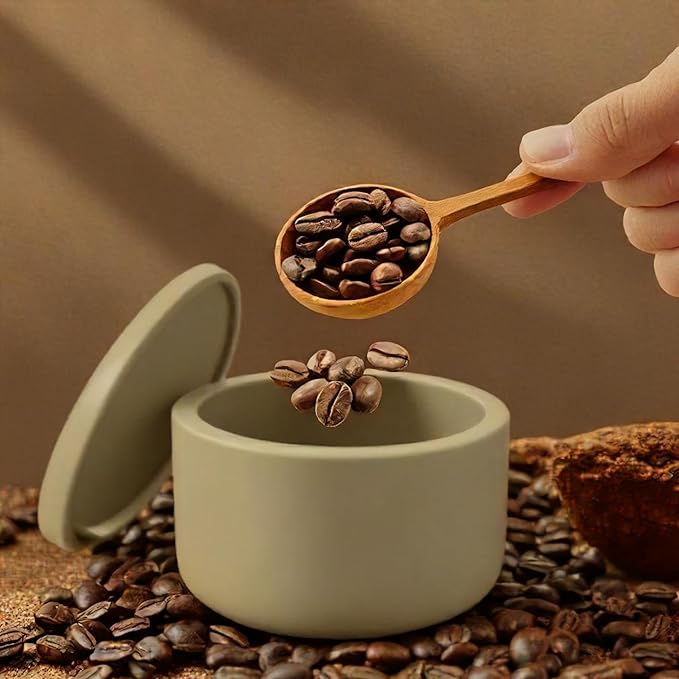 Wooden Coffee Spoon, Handmade Teak Wood Scoop for Ground Coffee, Beans and Tea 1 Tablespoon for Jars and Containers (1 Piece)