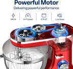 VIVOHOME 4.75 Quart Stand Mixer, 8 Speed Kitchen Electric Food Mixer, Household Stand Mixer for Baking, Cake, Bread with Beater, Dough Hook, Wire Whip and Egg Separator, Red