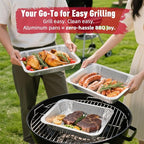 Aluminum Pans Half Size, 9x13, Heavy Duty Disposable Foil Pans for Baking, Roasting, Cooking, Heating, Storing, Deep Tin Foil Bakeware for Oven, Steam Table Tray, Cookware, Food Prepping (40 Pack)