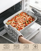 MALACASA Casserole Dish With Lid, 3.4 Quart Baking Dish With Lid, Lasagna Pan Deep Ceramic Bakeware Covered Casserole Dish, Microwave, Oven Safe, Series BAKE-GREY