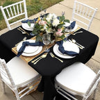 Fitable 6 Pack Black Square Tablecloths - 70 x 70 Inches - Stain Resistant and Reusable Table Clothes, Polyester Fabric Table Covers for Dining, Card Tables, Coffee Tables