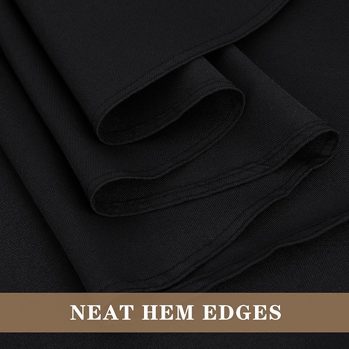 Fitable 6 Pack Black Round Table Clothes - 90 Inches in Diameter - Stain Resistant and Washable Tablecloths, Polyester Fabric Table Covers for Wedding, Party, Banquet, Gathering