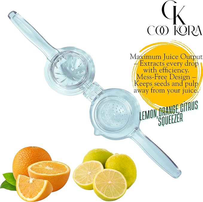 Lemon Squeezer, Durable Manual Juicer for Citrus Fruits, Oranges, Lemons, etc. Designed to Extract the Most Juice Possible, Dishwasher Safe