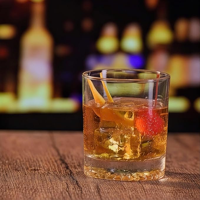 8 oz Old Fashioned Whiskey Glasses Set, Set of 6 Heavy Base Rocks Glasses for Cocktails, Cognac, Bourbon|Dishwasher Safe
