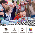 Exquisite Party Solids 12-Pack - Premium Plastic Tablecloth 54in. x 108in. Rectangle Table Cover - Checkered